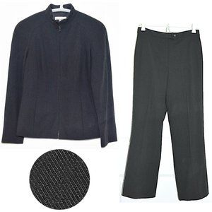 Lk Nw Anne Klein Vtg 95% Wool Zip-Jacket Pant Suit